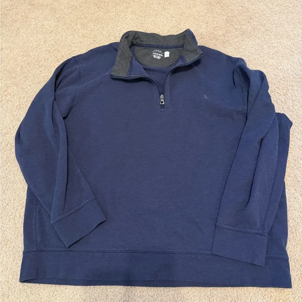 Polo Ralph Lauren Luxury Jersey Quarter-Zip Pullover Aviator Navy Sweater